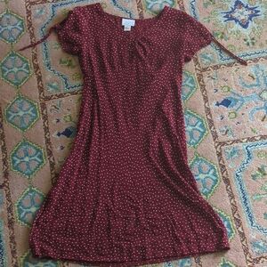 LOFT Red Midi Sundress Scoop Neck Casual